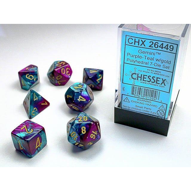 Dice - 7 Piece Gemini Dice Set (Black/Shell&White)