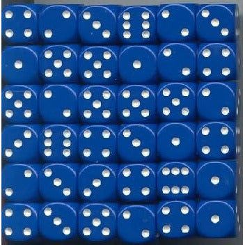 Dice - 36 D6 Piece Opaque Dice Set (Blue/White)