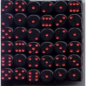 Dice - 36 D6 Piece Opaque Dice Set (Black/Red)
