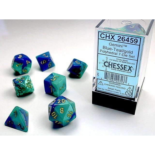 Dice - 7 Piece Gemini Dice Set (Green/Red&White)
