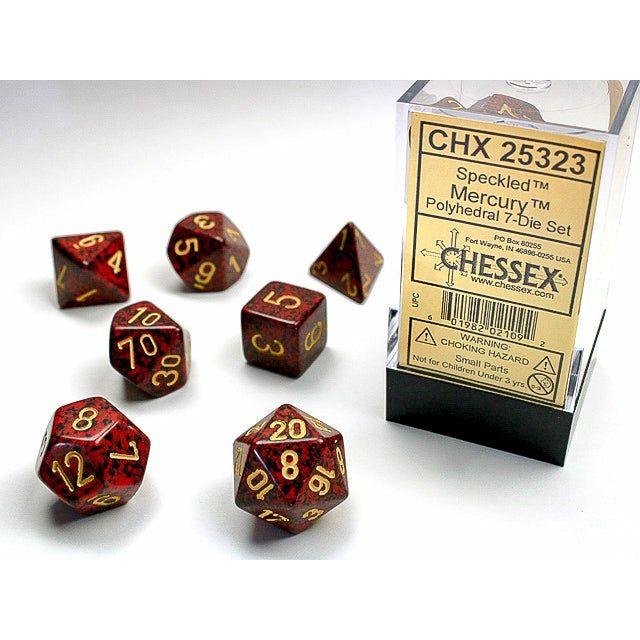Dice - 7 Piece Speckled Dice Set (Mercury)