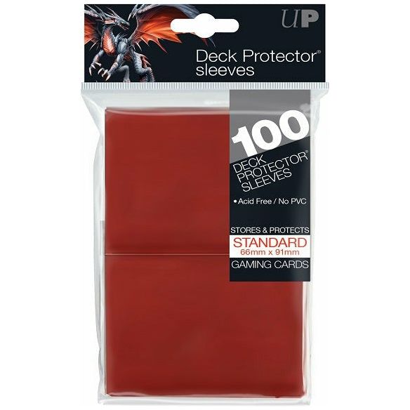 Standard Deck Protector Sleeves (100 Count) Matte (Red)