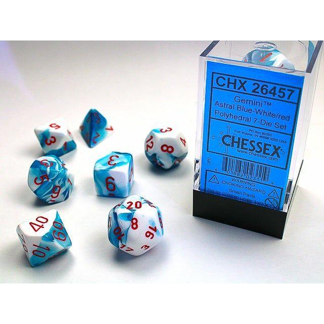 Dice - 7 Piece Gemini Dice Set (Astral Blue/Red)