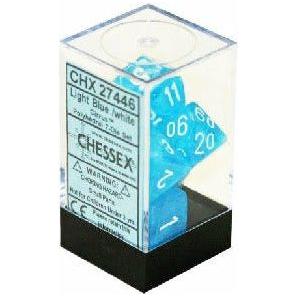 Dice - 7 Piece Cirrus Dice Set (Light Blue/White)