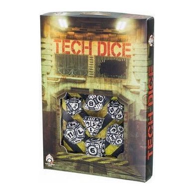 Dice - 7 Piece Tech White and Black Dice
